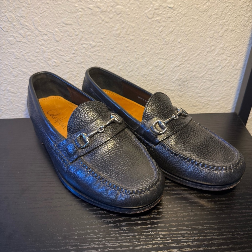 Cole Haan Black Leather Bit Loafers